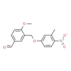 ChemSpider 2D Image | 4-METHOXY-3-(3-METHYL-4-NITROPHENOXYMETHYL)BENZALDEHYDE | C16H15NO5