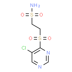 ChemSpider 2D Image | 2-[(5-Chloro-4-pyrimidinyl)sulfonyl]ethanesulfonamide | C6H8ClN3O4S2