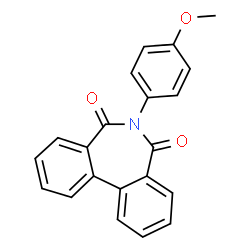 ChemSpider 2D Image | 6-(4-Methoxyphenyl)-5H-dibenzo[c,e]azepine-5,7(6H)-dione | C21H15NO3