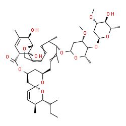 ChemSpider 2D Image | (1'R,2S,4'S,5S,6R,8'R,12'S,13'S,20'R,21'R,24'S)-6-[(2S)-2-Butanyl]-21',24'-dihydroxy-5,11',13',22'-tetramethyl-2'-oxo-5,6-dihydrospiro[pyran-2,6'-[3,7,19]trioxatetracyclo[15.6.1.1~4,8~.0~20,24~]pentac
osa[10,14,16,22]tetraen]-12'-yl (4xi)-2,6-dideoxy-4-O-(2,6-dideoxy-3-O-methyl-alpha-L-arabino-hexopyranosyl)-3-O-methyl-L-threo-hexopyranoside | C48H72O14