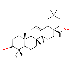 ChemSpider 2D Image | (3beta,5xi,9xi,18xi)-3,23-Dihydroxyolean-12-en-28-oic acid | C30H48O4
