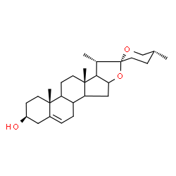 ChemSpider 2D Image | (3beta,8xi,9xi,14xi,16xi,17xi,25R)-Spirost-5-en-3-ol | C27H42O3
