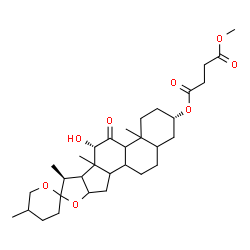 ChemSpider 2D Image | (3alpha,8xi,9xi,10xi,12alpha,13xi,14xi,16xi,17xi,22xi)-12-Hydroxy-11-oxospirostan-3-yl methyl succinate | C32H48O8