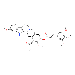 ChemSpider 2D Image | Methyl (3xi,16beta,17alpha,18beta,20alpha)-11,17-dimethoxy-18-{[3-(3,4,5-trimethoxyphenyl)acryloyl]oxy}yohimban-16-carboxylate | C35H42N2O9