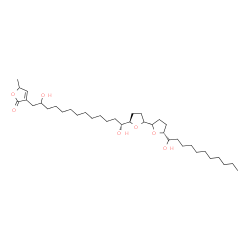 ChemSpider 2D Image | 3-[(13R)-2,13-Dihydroxy-13-{(5R,5'R)-5'-[(1S)-1-hydroxyundecyl]octahydro-2,2'-bifuran-5-yl}tridecyl]-5-methyl-2(5H)-furanone | C37H66O7