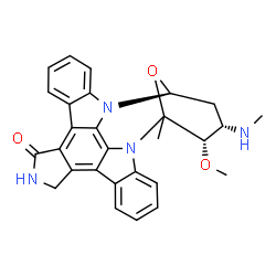 ChemSpider 2D Image | (3S,4S,6S)-3-Methoxy-2-methyl-4-(methylamino)-29-oxa-1,7,17-triazaoctacyclo[12.12.2.1~2,6~.0~7,28~.0~8,13~.0~15,19~.0~20,27~.0~21,26~]nonacosa-8,10,12,14,19,21,23,25,27-nonaen-16-one | C28H26N4O3