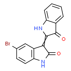 ChemSpider 2D Image | 5-Bromo-3-(3-oxo-1,3-dihydro-2H-indol-2-ylidene)-1,3-dihydro-2H-indol-2-one | C16H9BrN2O2