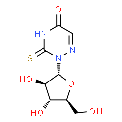 ChemSpider 2D Image | 2-(alpha-L-Arabinofuranosyl)-3-thioxo-3,4-dihydro-1,2,4-triazin-5(2H)-one | C8H11N3O5S