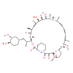 ChemSpider 2D Image | (1R,9R,12R,15S,18R,19R,21R,23S,30R,32S,35S)-1,18-Dihydroxy-12-{(2R)-1-[(1S,3R,4R)-4-hydroxy-3-methoxycyclohexyl]-2-propanyl}-19,30-dimethoxy-15,17,21,23,29,35-hexamethyl-11,36-dioxa-4-azatricyclo[30.3
.1.0~4,9~]hexatriaconta-16,24,26,28-tetraene-2,3,10,14,20-pentone | C51H79NO13