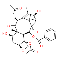 ChemSpider 2D Image | (3beta,4alpha,5alpha,7alpha,8alpha,10alpha,13alpha)-4,10-Diacetoxy-1,7,13-trihydroxy-9-oxo-5,20-epoxytax-11-en-2-yl benzoate | C31H38O11