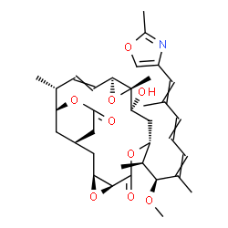 ChemSpider 2D Image | (1R,3S,5S,8R,10R,11S,13S,16R,17S)-10-Hydroxy-8-[(2S,3S)-3-methoxy-4,8-dimethyl-9-(2-methyl-1,3-oxazol-4-yl)-4,6,8-nonatrien-2-yl]-11,16-dimethyl-4,7,12,18-tetraoxatetracyclo[15.3.1.0~3,5~.0~11,13~]hen
icos-14-ene-6,19-dione | C35H47NO9