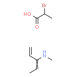 ChemSpider 2D Image | 2-Bromopropanoic acid - N-methyl-1,3-pentadien-3-amine (1:1) | C9H16BrNO2