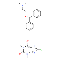 ChemSpider 2D Image | 2-benzhydryloxy-N,N-dimethyl-ethanamine; 8-chloro-1,3-dimethyl-2-oxo-purin-6-olate | C24H27ClN5O3