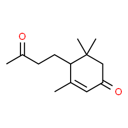 ChemSpider 2D Image | 3,5,5-Trimethyl-4-(3-oxobutyl)-2-cyclohexen-1-one | C13H20O2