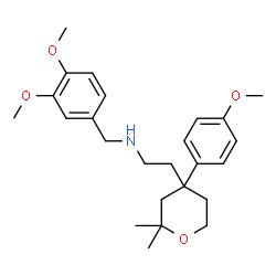 ChemSpider 2D Image | [(3,4-dimethoxyphenyl)methyl]({2-[4-(4-methoxyphenyl)-2,2-dimethyloxan-4-yl]ethyl})amine | C25H35NO4