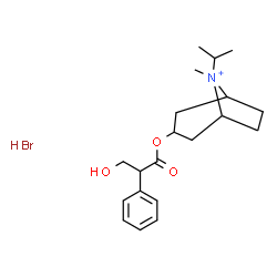 ChemSpider 2D Image | 8-Azoniabicyclo[3.2.1]octane, 3-(3-hydroxy-1-oxo-2-phenylpropoxy)-8-methyl-8-(1-methylethyl)-, hydrobromide (1:1) | C20H31BrNO3