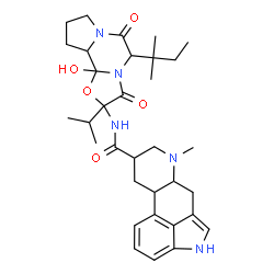 ChemSpider 2D Image | 12'-Hydroxy-2'-isopropyl-5'-(2-methyl-2-butanyl)-3',6',18-trioxo-9,10-dihydroergotaman | C33H45N5O5