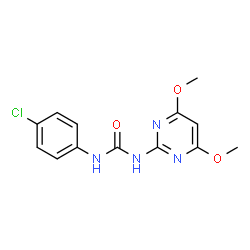 ChemSpider 2D Image | 1-(4-Chlorophenyl)-3-(4,6-dimethoxy-2-pyrimidinyl)urea | C13H13ClN4O3