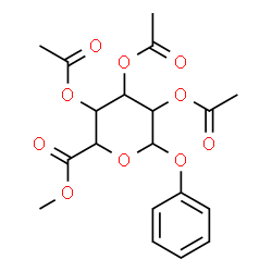 ChemSpider 2D Image | Methyl phenyl 2,3,4-tri-O-acetylhexopyranosiduronate | C19H22O10