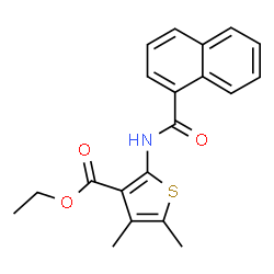 ChemSpider 2D Image | Ethyl 4,5-dimethyl-2-(1-naphthoylamino)-3-thiophenecarboxylate | C20H19NO3S