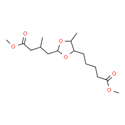ChemSpider 2D Image | Methyl 5-[2-(4-methoxy-2-methyl-4-oxobutyl)-5-methyl-1,3-dioxolan-4-yl]pentanoate | C16H28O6