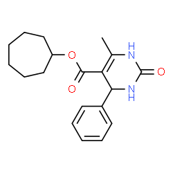 ChemSpider 2D Image | Cycloheptyl 6-methyl-2-oxo-4-phenyl-1,2,3,4-tetrahydro-5-pyrimidinecarboxylate | C19H24N2O3