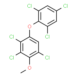ChemSpider 2D Image | 1,3,4-Trichloro-2-methoxy-5-(2,4,6-trichlorophenoxy)benzene | C13H6Cl6O2