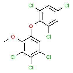 ChemSpider 2D Image | 1,2,3-Trichloro-4-methoxy-5-(2,4,6-trichlorophenoxy)benzene | C13H6Cl6O2