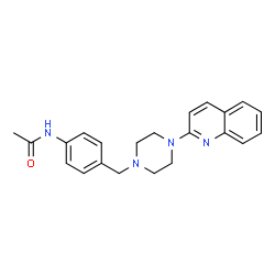ChemSpider 2D Image | N-(4-{[4-(2-Quinolinyl)-1-piperazinyl]methyl}phenyl)acetamide | C22H24N4O