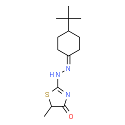 ChemSpider 2D Image | (2Z)-2-[(4-tert-Butylcyclohexylidene)hydrazono]-5-methyl-1,3-thiazolidin-4-one | C14H23N3OS