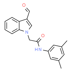 ChemSpider 2D Image | N-(3,5-Dimethylphenyl)-3-formyl-1H-indole-1-acetamide | C19H18N2O2