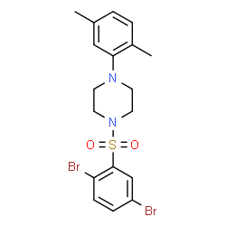 ChemSpider 2D Image | 1-[(2,5-Dibromophenyl)sulfonyl]-4-(2,5-dimethylphenyl)piperazine | C18H20Br2N2O2S