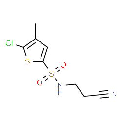 ChemSpider 2D Image | 5-Chloro-N-(2-cyanoethyl)-4-methyl-2-thiophenesulfonamide | C8H9ClN2O2S2