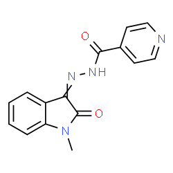 ChemSpider 2D Image | N'-(1-Methyl-2-oxo-1,2-dihydro-3H-indol-3-ylidene)isonicotinohydrazide | C15H12N4O2
