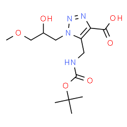 ChemSpider 2D Image | 1-(2-Hydroxy-3-methoxypropyl)-5-[({[(2-methyl-2-propanyl)oxy]carbonyl}amino)methyl]-1H-1,2,3-triazole-4-carboxylic acid | C13H22N4O6