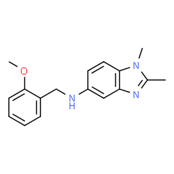 ChemSpider 2D Image | Benzimidazol-5-amine, 1,2-dimethyl-N-(2-methoxybenzyl)- | C17H19N3O