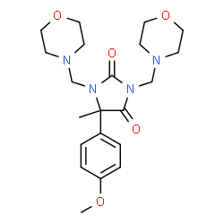 ChemSpider 2D Image | 5-(4-Methoxyphenyl)-5-methyl-1,3-bis(4-morpholinylmethyl)-2,4-imidazolidinedione | C21H30N4O5