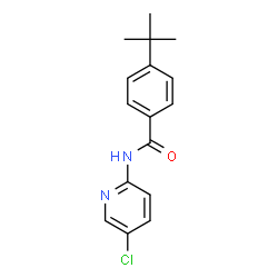 ChemSpider 2D Image | N-(5-Chloro-2-pyridinyl)-4-(2-methyl-2-propanyl)benzamide | C16H17ClN2O
