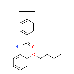 ChemSpider 2D Image | N-(2-Butoxyphenyl)-4-(2-methyl-2-propanyl)benzamide | C21H27NO2