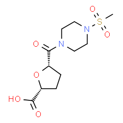 ChemSpider 2D Image | (2R,5S)-5-{[4-(Methylsulfonyl)-1-piperazinyl]carbonyl}tetrahydro-2-furancarboxylic acid (non-preferred name) | C11H18N2O6S