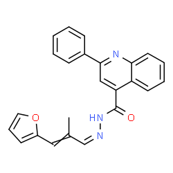 ChemSpider 2D Image | N'-[(1Z)-3-(2-Furyl)-2-methyl-2-propen-1-ylidene]-2-phenyl-4-quinolinecarbohydrazide | C24H19N3O2