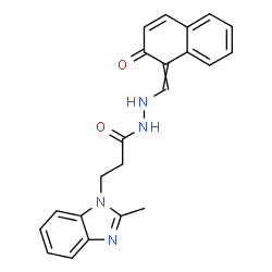 ChemSpider 2D Image | 3-(2-Methyl-1H-benzimidazol-1-yl)-N'-[(2-oxo-1(2H)-naphthalenylidene)methyl]propanehydrazide | C22H20N4O2