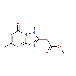 ChemSpider 2D Image | Ethyl (5-methyl-7-oxo-1,7-dihydro[1,2,4]triazolo[1,5-a]pyrimidin-2-yl)acetate | C10H12N4O3