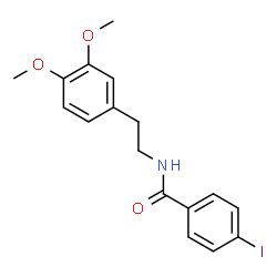 ChemSpider 2D Image | N-[2-(3,4-Dimethoxyphenyl)ethyl]-4-iodobenzamide | C17H18INO3