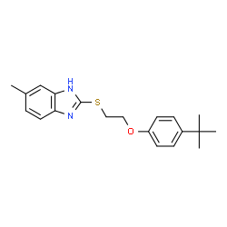 ChemSpider 2D Image | 2-{[2-(4-tert-Butylphenoxy)ethyl]sulfanyl}-6-methyl-1H-benzimidazole | C20H24N2OS