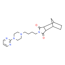 ChemSpider 2D Image | 4-{4-[4-(2-Pyrimidinyl)-1-piperazinyl]butyl}-4-azatricyclo[5.2.1.0~2,6~]decane-3,5-dione | C21H29N5O2