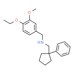 ChemSpider 2D Image | (4-Ethoxy-3-methoxy-benzyl)-(1-phenyl-cyclopentylmethyl)-amine | C22H29NO2