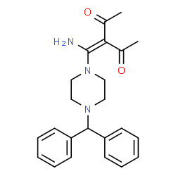 ChemSpider 2D Image | 3-(amino(4-benzhydrylpiperazin-1-yl)methylene)pentane-2,4-dione | C23H27N3O2