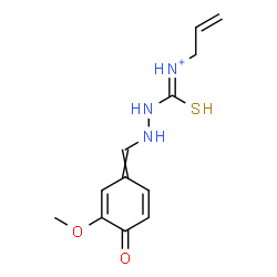 ChemSpider 2D Image | (Z)-N-Allyl{2-[(3-methoxy-4-oxo-2,5-cyclohexadien-1-ylidene)methyl]hydrazino}sulfanylmethaniminium | C12H16N3O2S