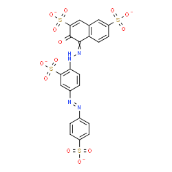 ChemSpider 2D Image | 3-Oxo-4-({2-sulfonato-4-[(E)-(4-sulfonatophenyl)diazenyl]phenyl}hydrazono)-3,4-dihydro-2,7-naphthalenedisulfonate | C22H12N4O13S4
